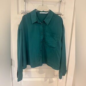 Calvin Klein Jeans Teal Green Casual Button-Down Shirt